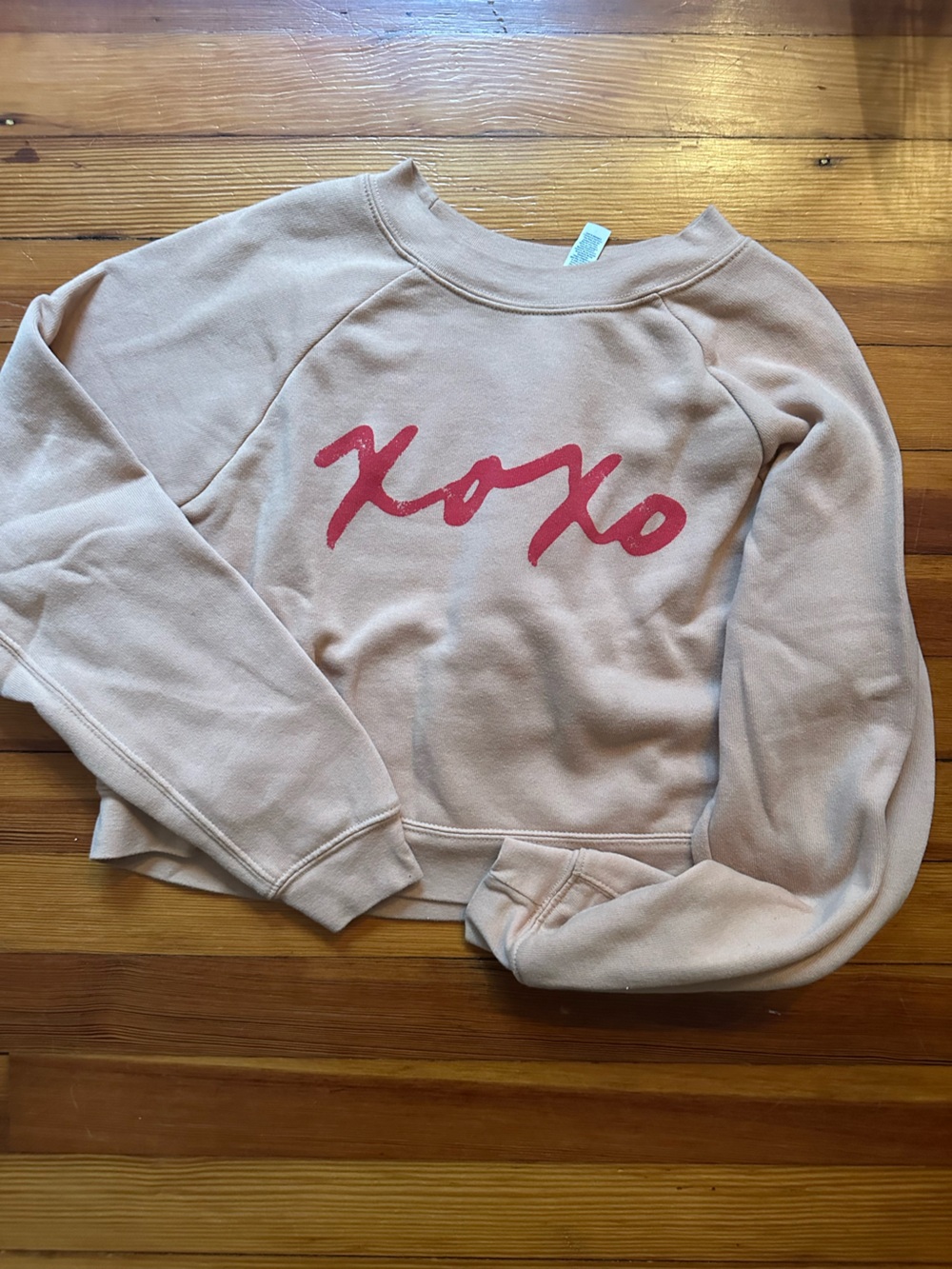 Bella Canvas Light Pink 'Xoxo' Crewneck Sweatshirt
